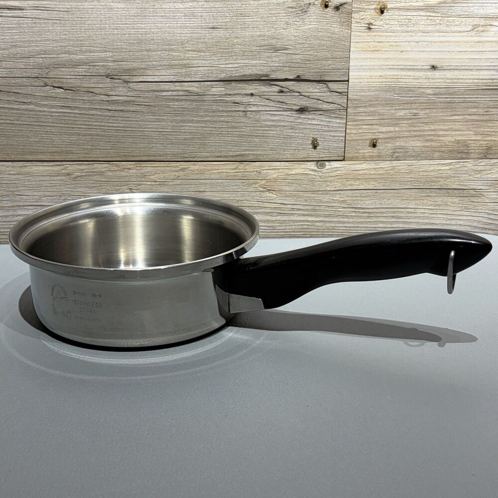 Vintage Colonial 1 Quart Sauce Pot Pan Stainless Steel Heavy Duty 3 Ply 18-8 USA